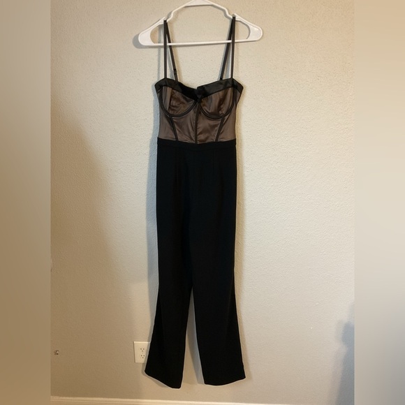 House of CB Samirah Mesh Satin Jumpsuit Size XS Black - Picture 6 of 15